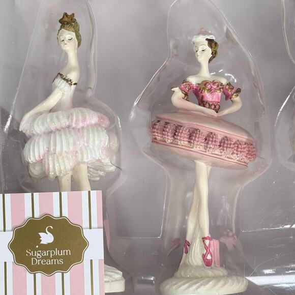 Sugar Plum Dreams Ballerina Figurines 3 Ballet Fairies Decor Pink Macaron New - Picture 5 of 9